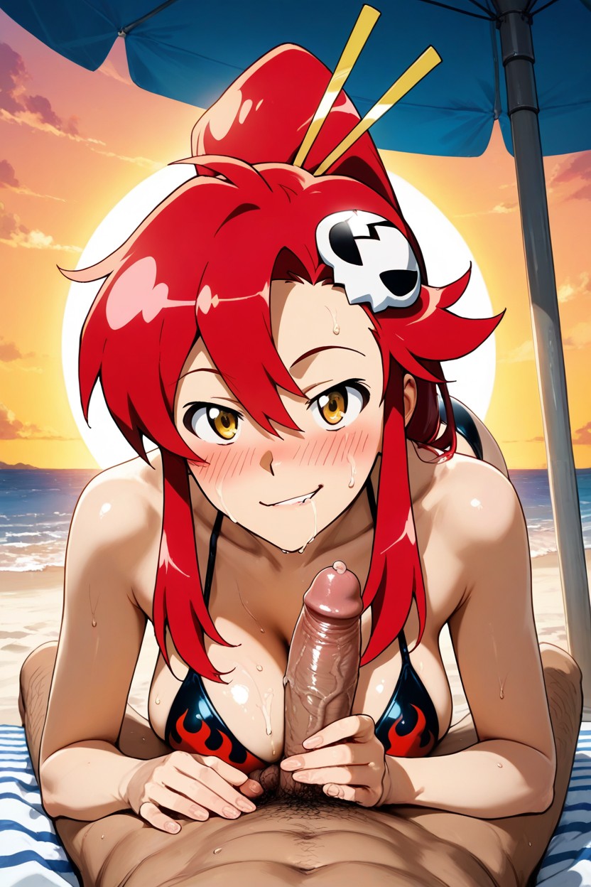 Sweaty Body, Biting Lip, Normal Eyes Hentai AI Porn