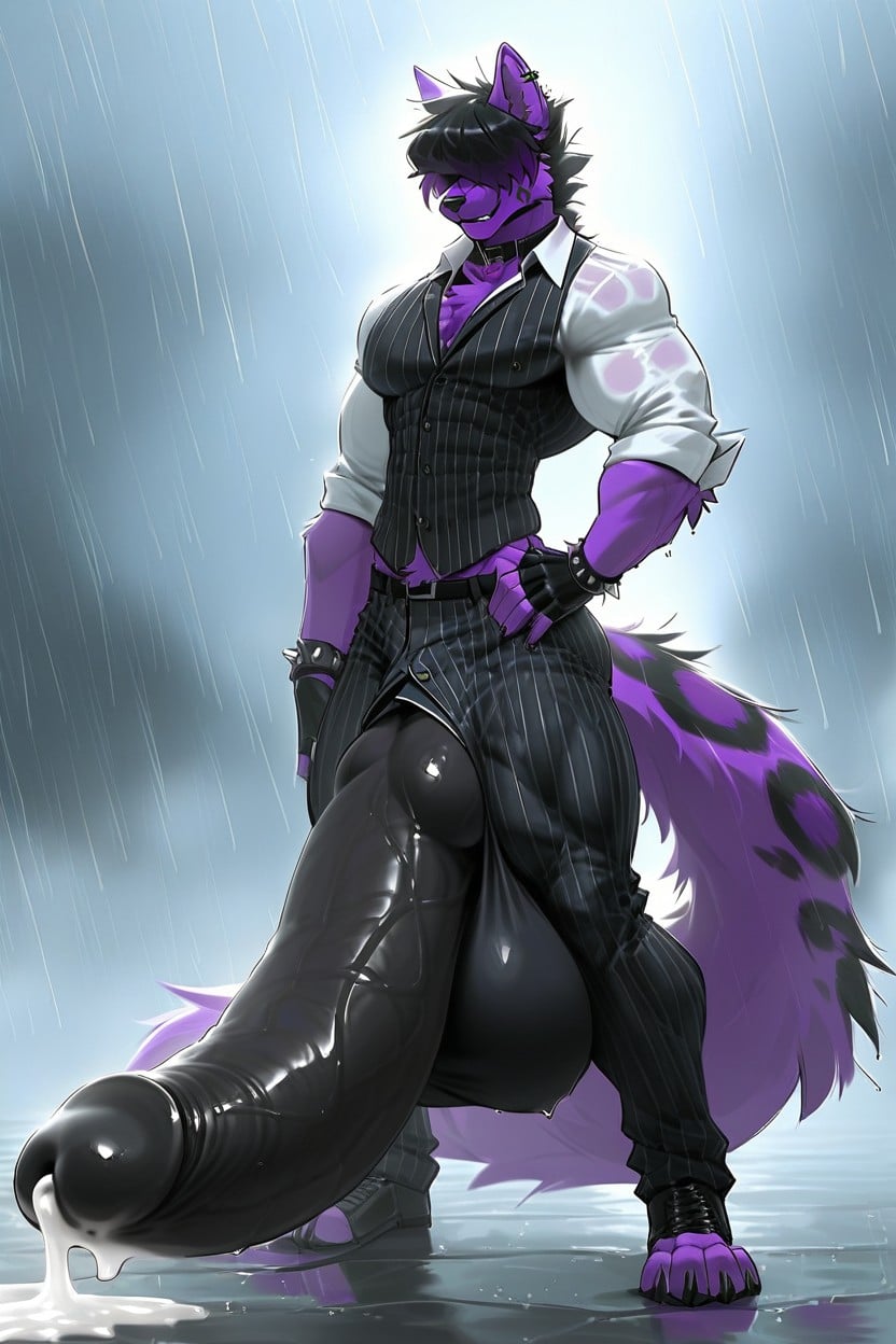 Salivating, Hyper Erect Cock, Waist Furry AI Porn