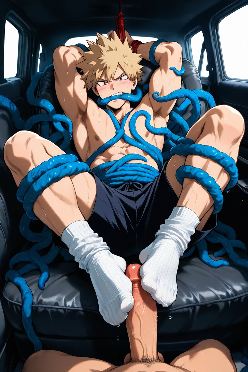 Tangrowth Rubbing Bakugo’s Nipples, Defined Ass, Lifted In Air AI Gay Porn