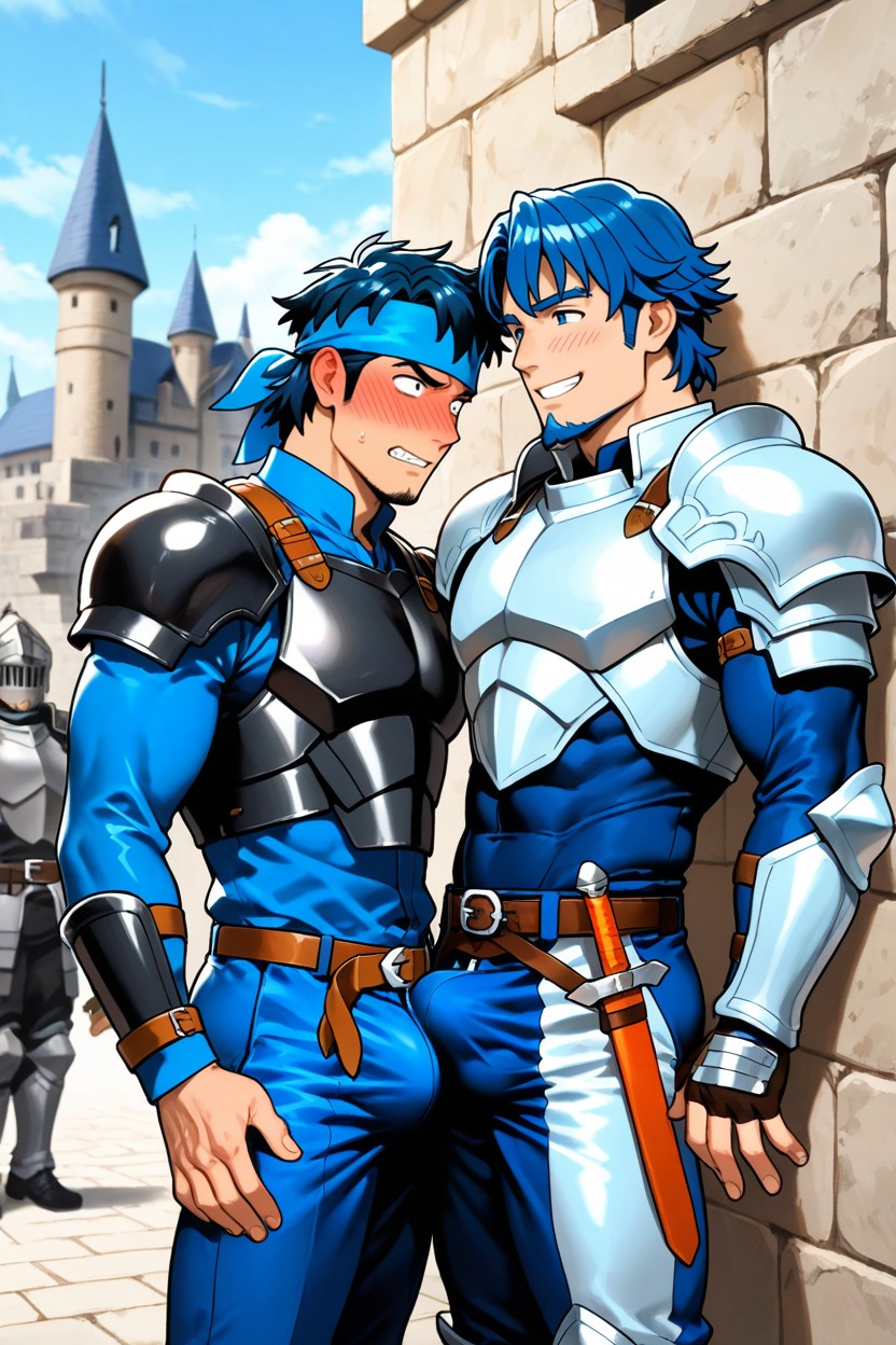 2 People, Pants Bulge, Bandana AI Gay Porn