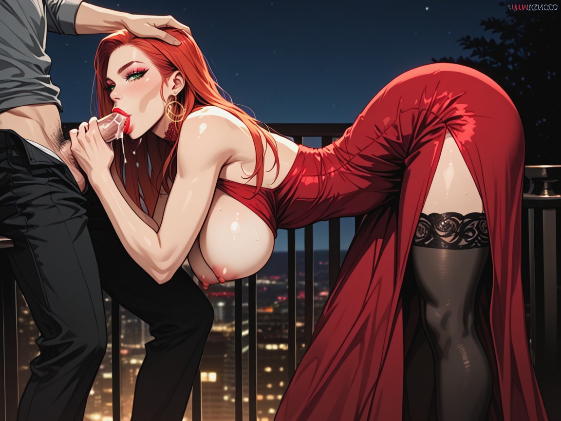 Red Heels, Big Juicy Lips, Night Hentai IA