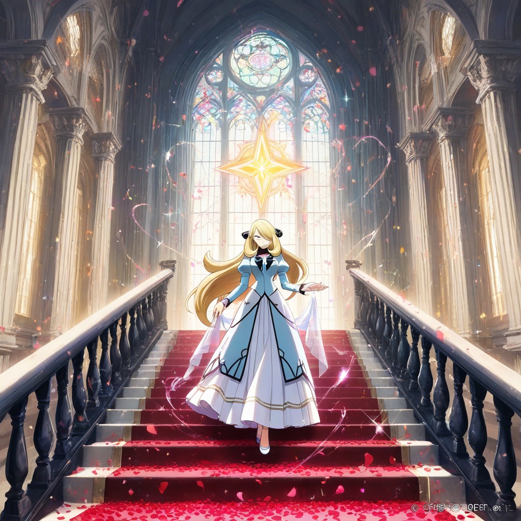Romance Anime Heroine, Holding Stair Railing With One Hand, Floating Feeling Porno IA Gay