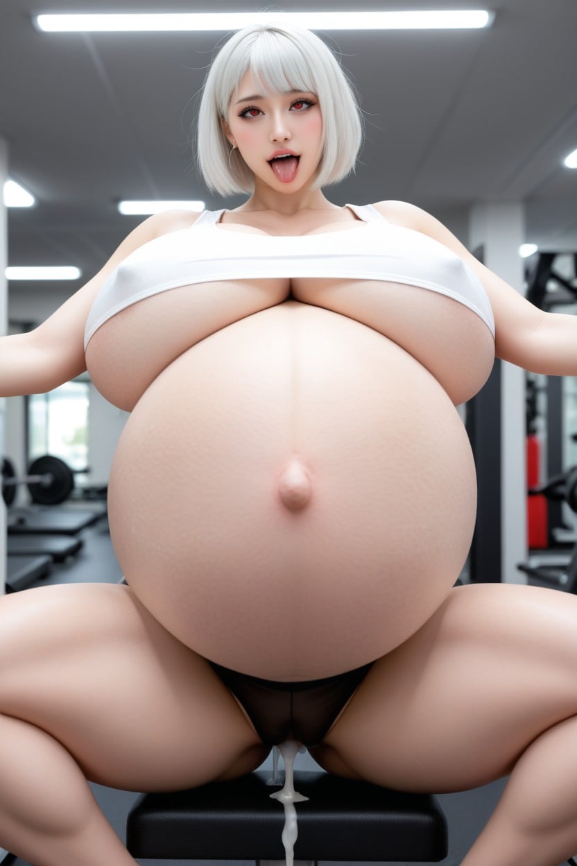 Pelo Blanco, Huge Ass, Brazos Extendidos Porno asiático IA