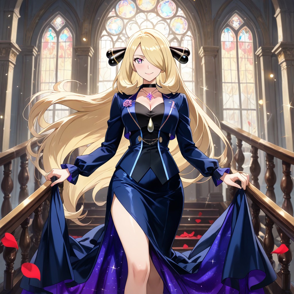 Romantic Comedy Anime Aesthetic, Slightly Tilted Head, Descending A Grand Marble Spiraling Staircase AI Gay Porn