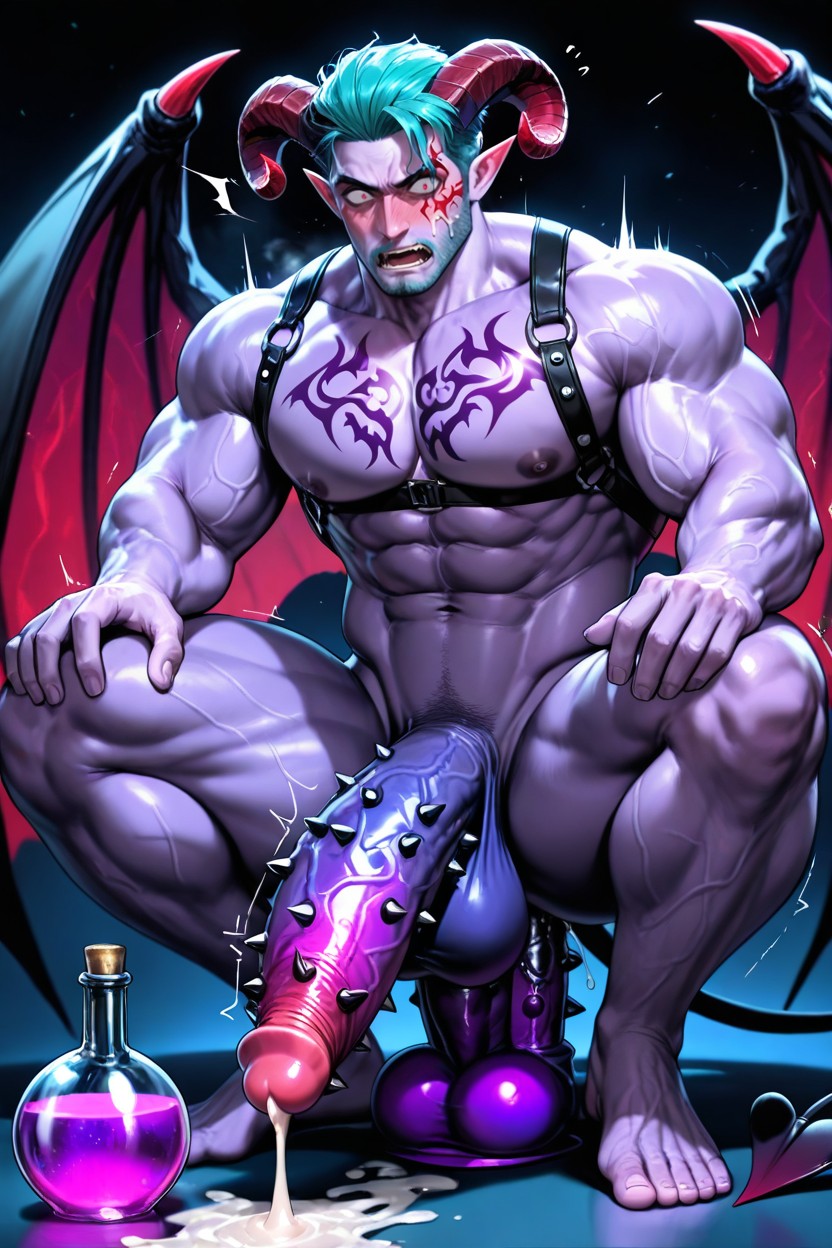 Hyper Bulge, Hyper Cock, Demon Wings AI Gay Porn