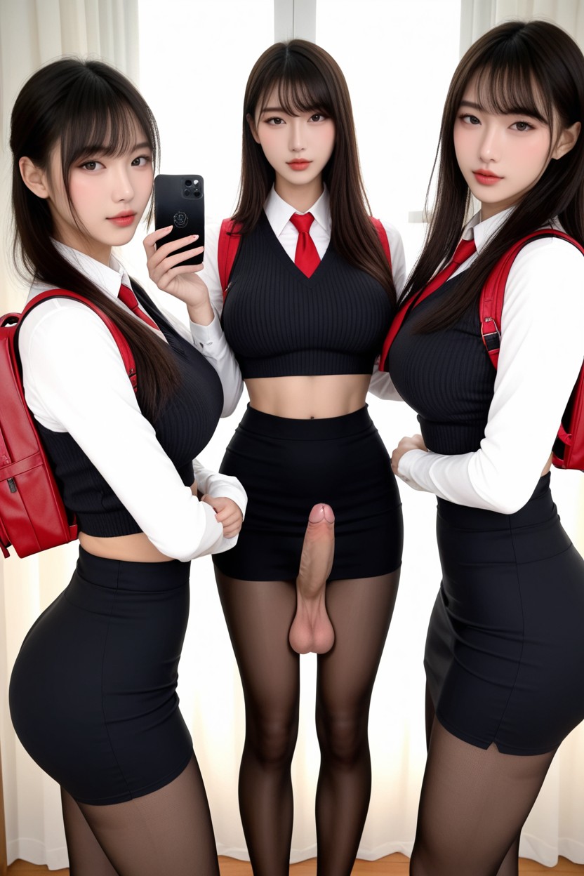 Multiple Futas, Wide Hips, Stunning Korean Goddess Face Porno IA Asiatique
