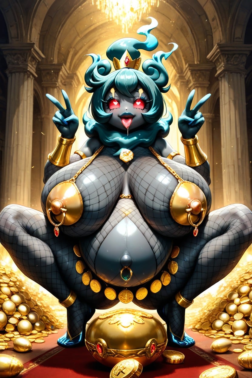 Happy, Marshadow Hairstyle, Double Peace Sign Hentai IA