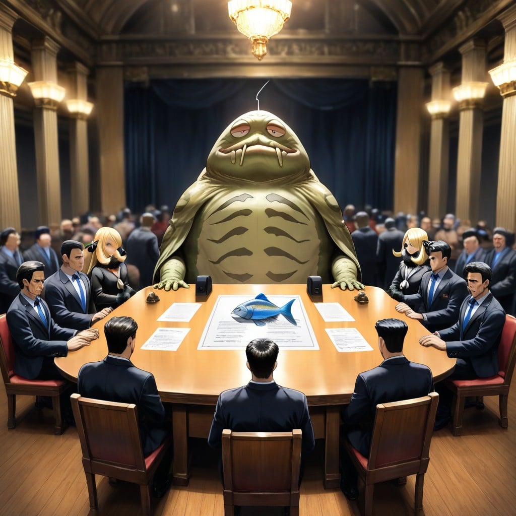 Overview, Male Anthrofish Vampire Sitting, Jabba Holding A Gavel AI Gay Porn