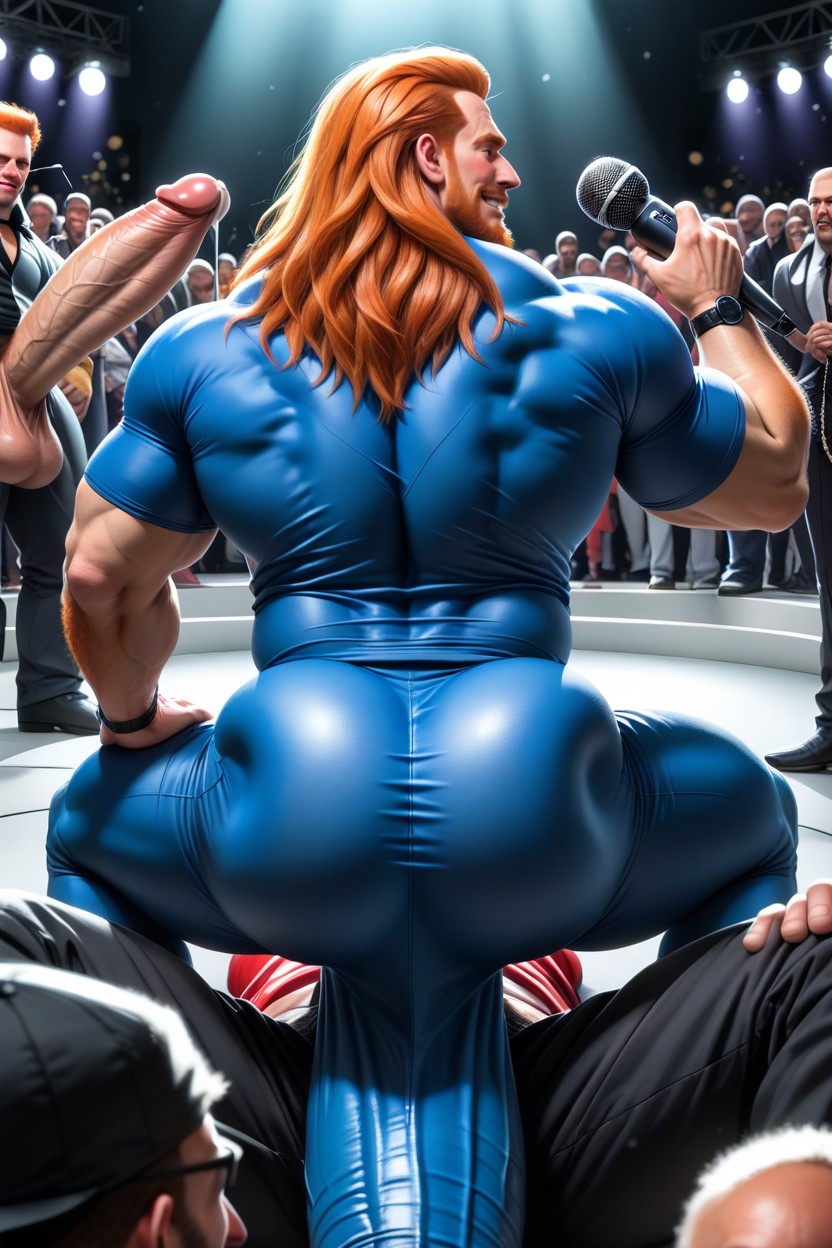 Dick Longer And Thicker Than Legs And Arms, Focus On Penis, Rear View AI Gay Porn