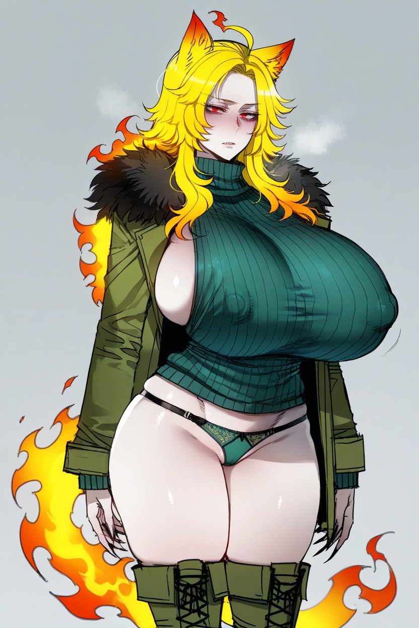 Bluefox, Cowboy Shot, Mature Woman Hentai IA