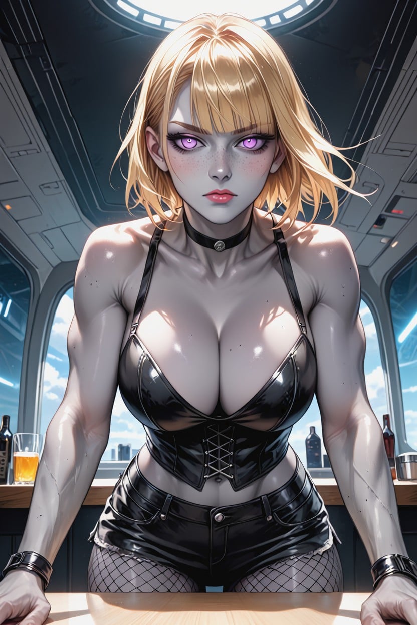 Against The Table, Vista Frontal, Bright Eyes Hentai IA