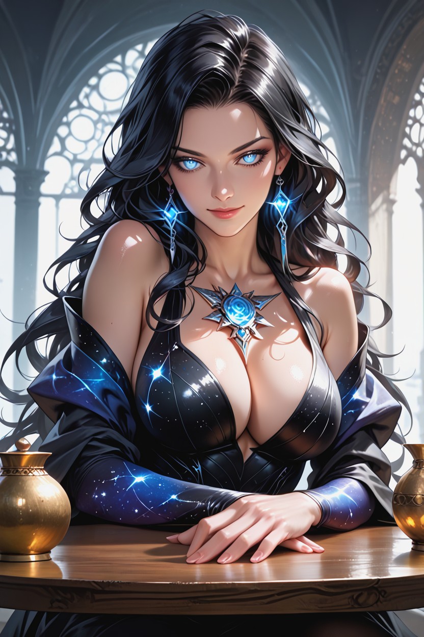 Perfect Eyes, Hands On The Table, Skinny Hentai AI Porn
