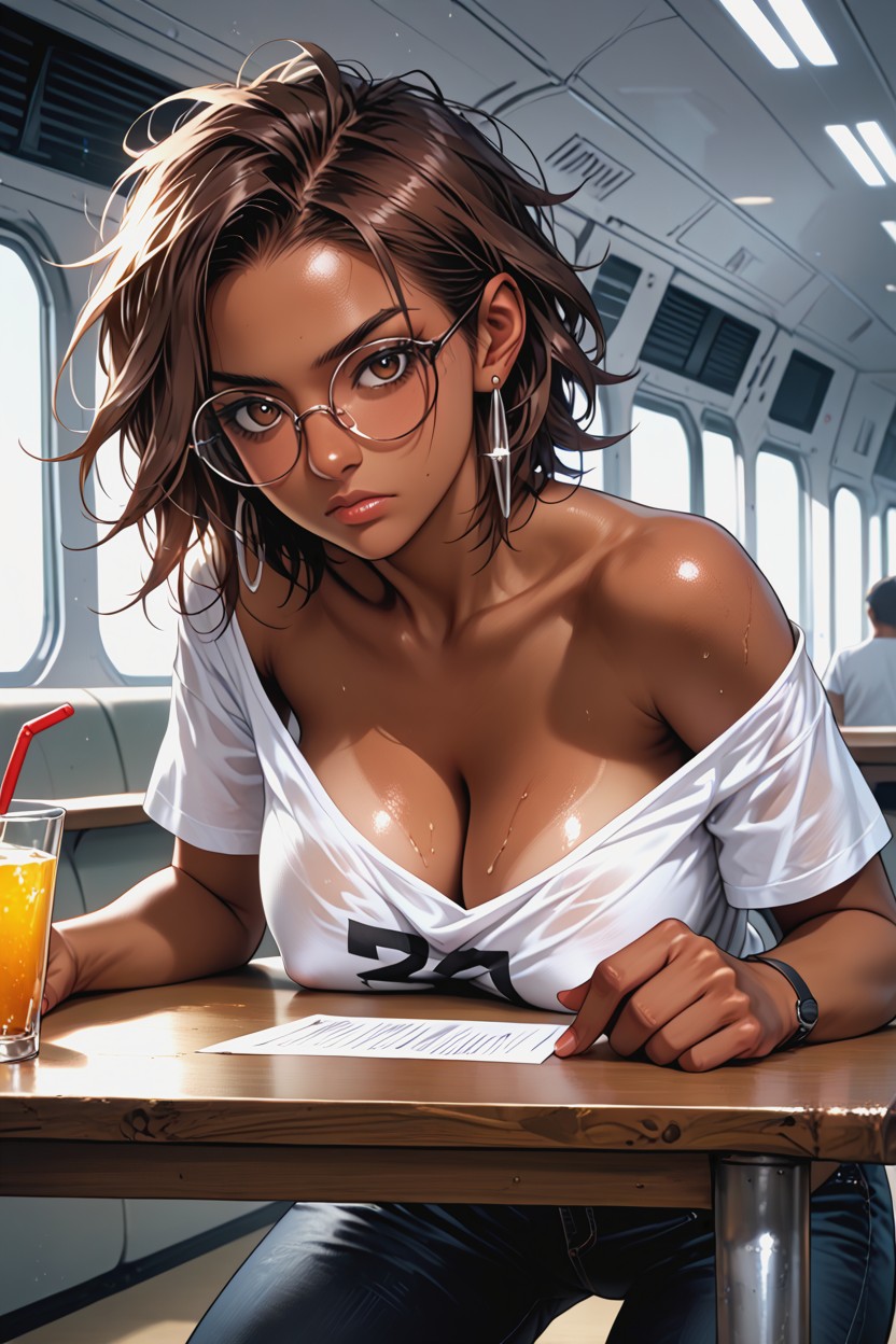 Amused, Hors Épaule, Coloured Porno IA Hentai