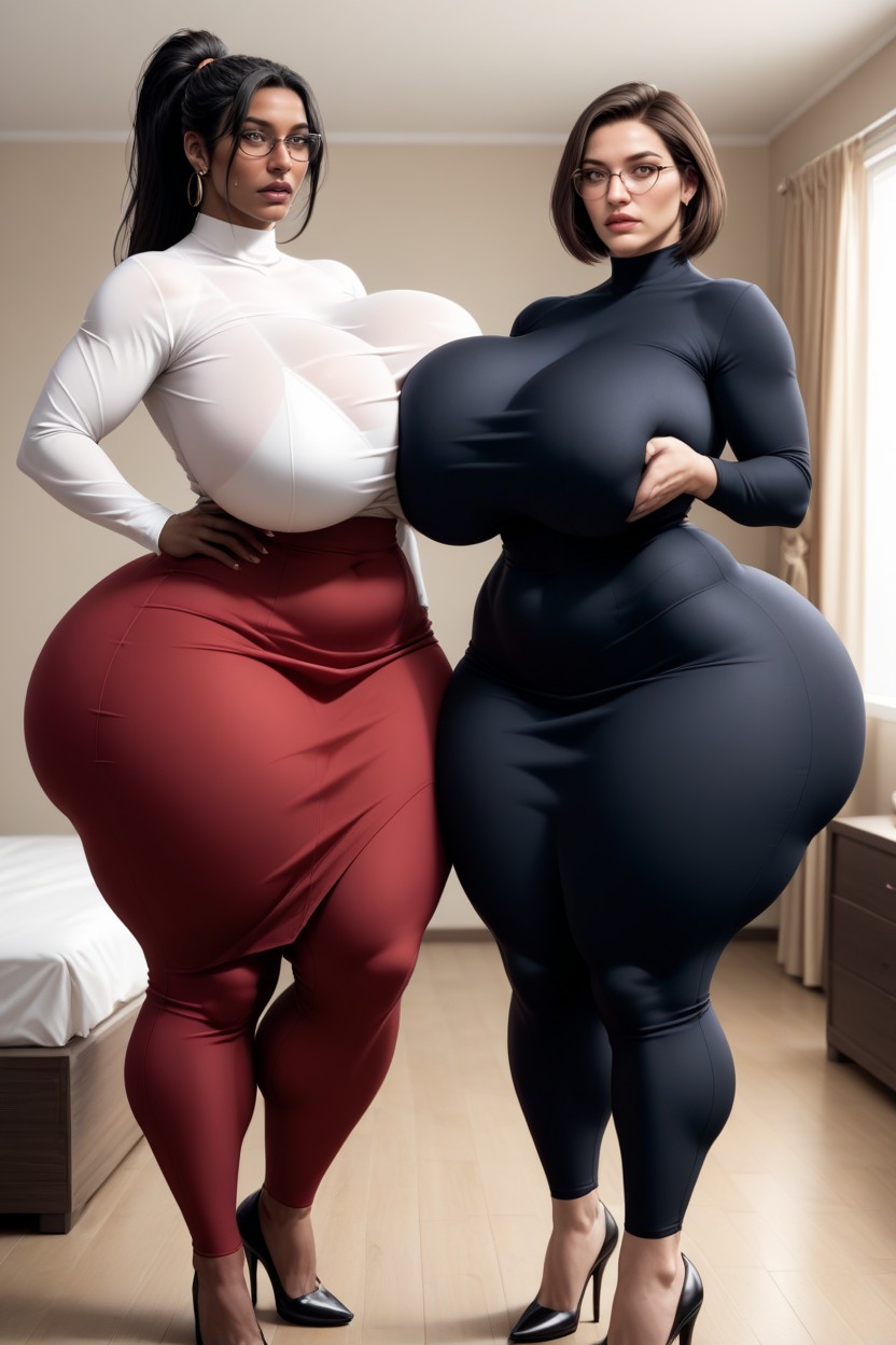 Habitación, Two Women, Gran Angular Porno IA