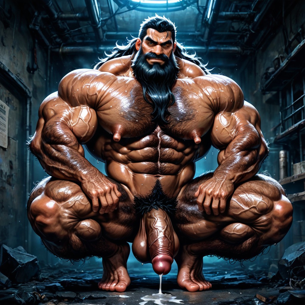 Dim Light, Face Visible, Bodybuilder Porno IA Gay