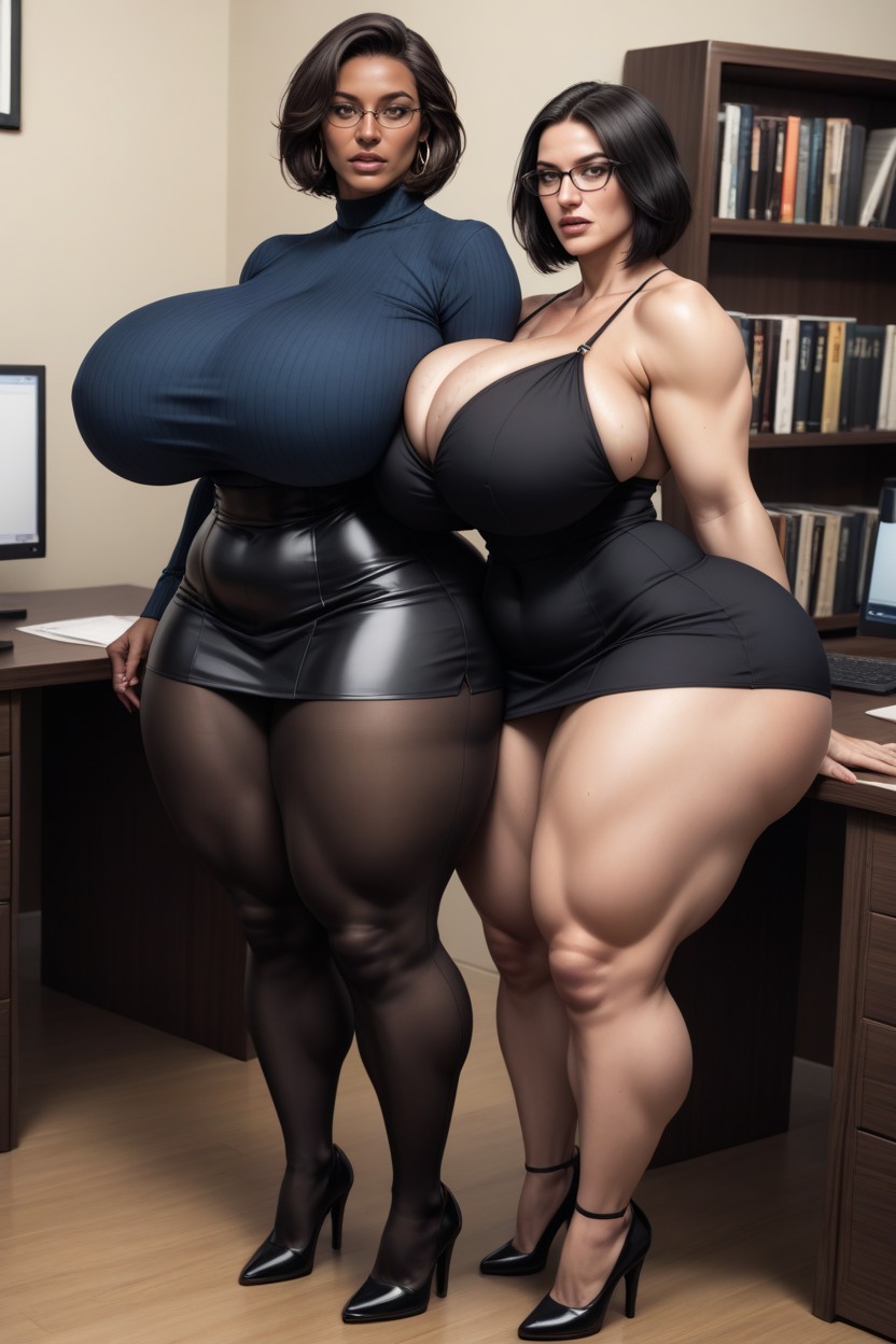 Thick Thighs, Study Room, Skirt AI Porn