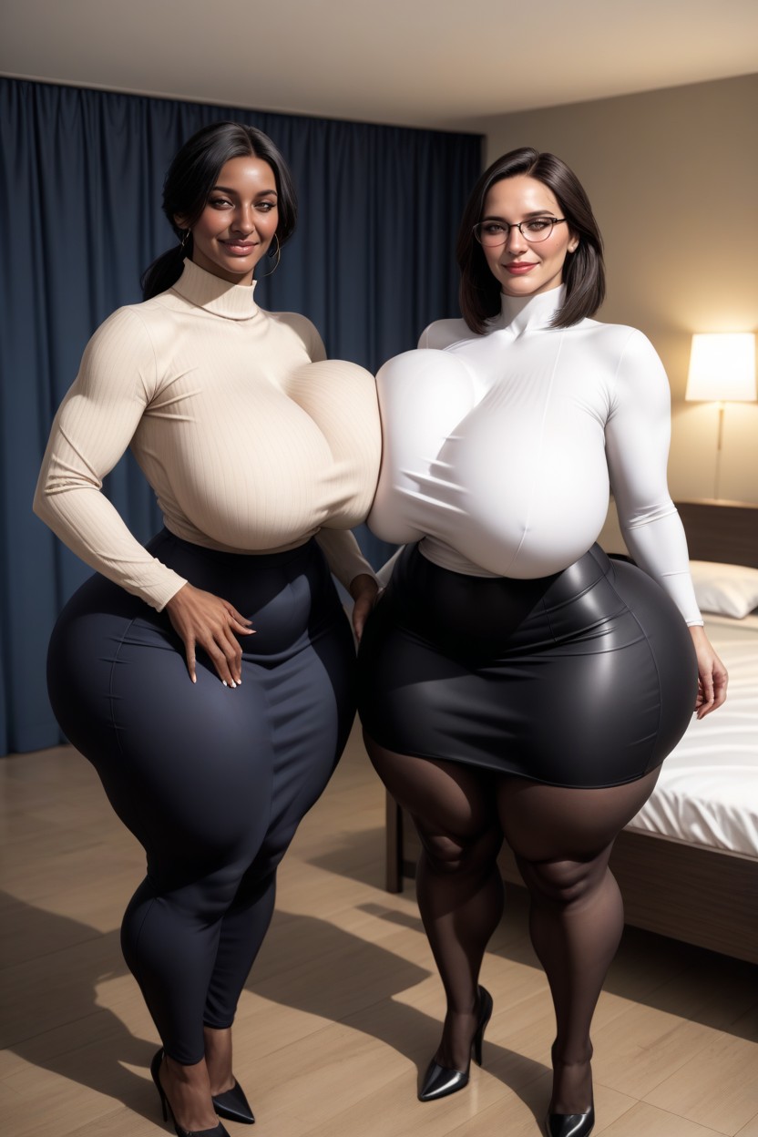 Voluptuosa, Caliente, Pecho Colosal Porno IA