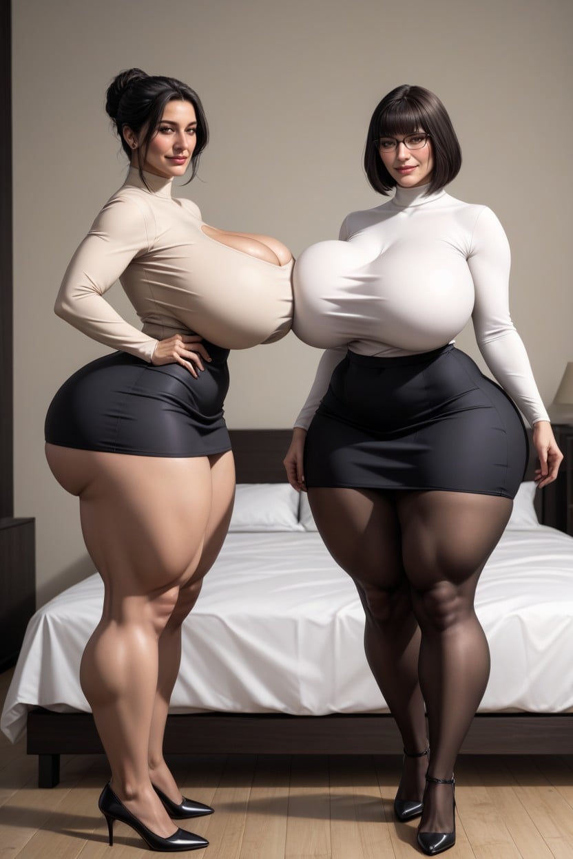 Hot Plump Pawg, 25+, 2 People AI Porn