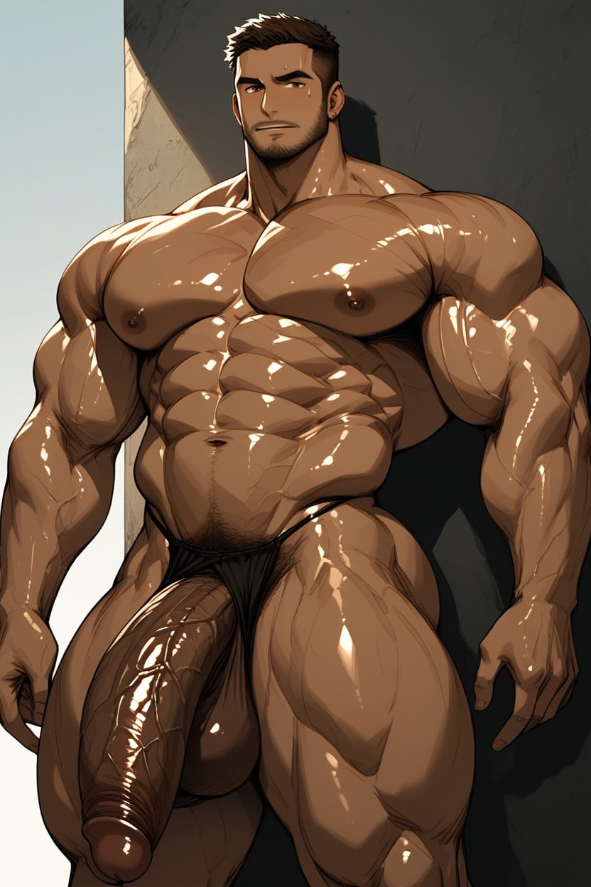 Muscular, Hyper Massive Cock, 18+ AI Gay Porn