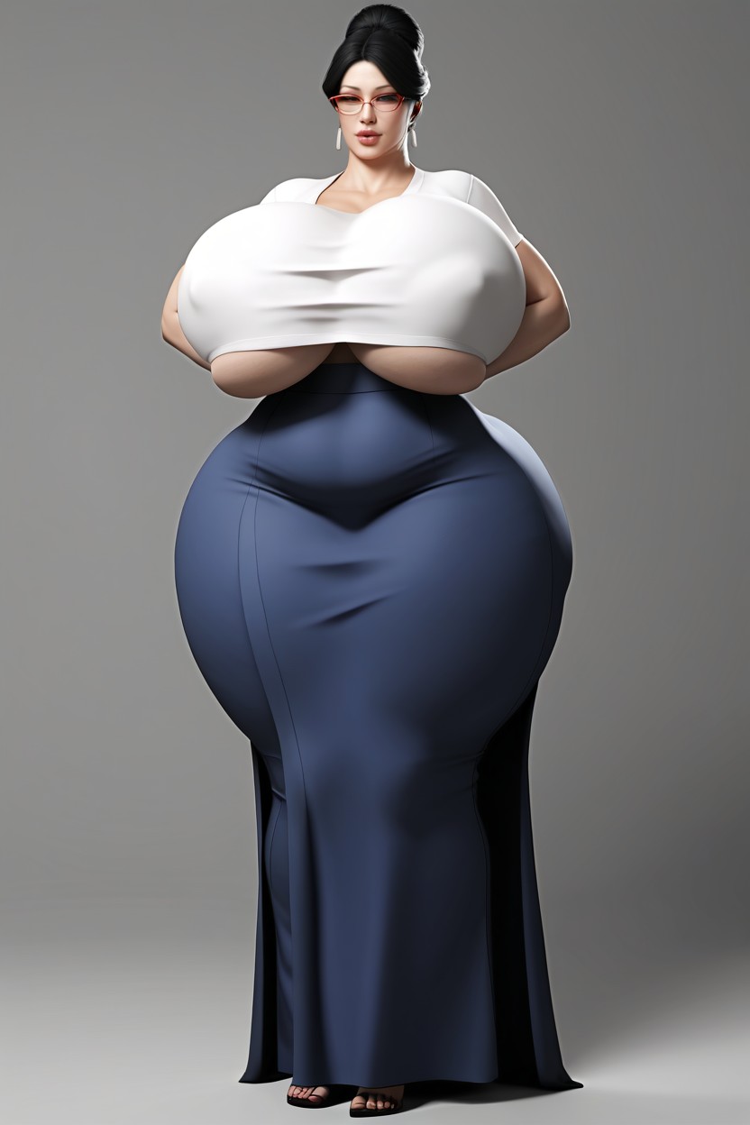 Bust Circumference – Cm, Hair Pulled Back In A Bun, Long Skirt AI Porn