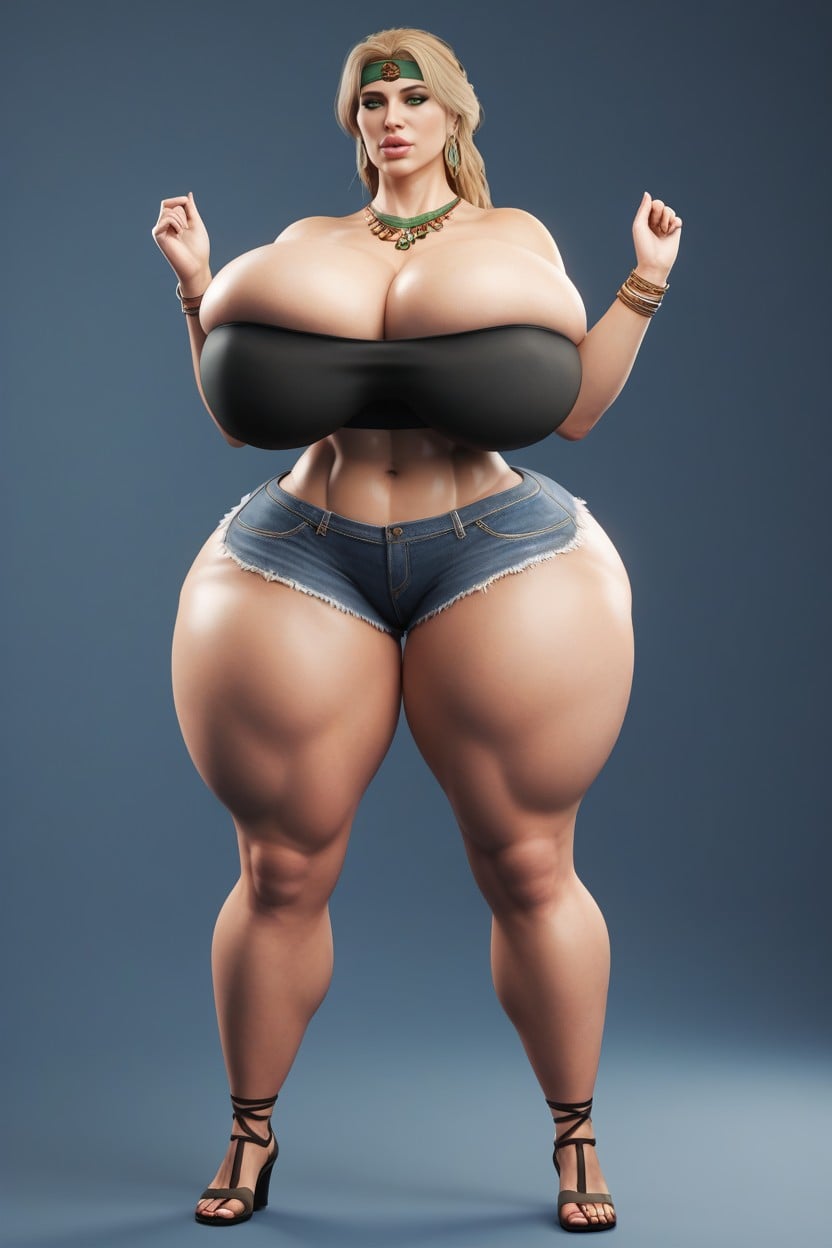 Gigant Ass, No Lipstick, Colossal Swollen Lips AI Porn