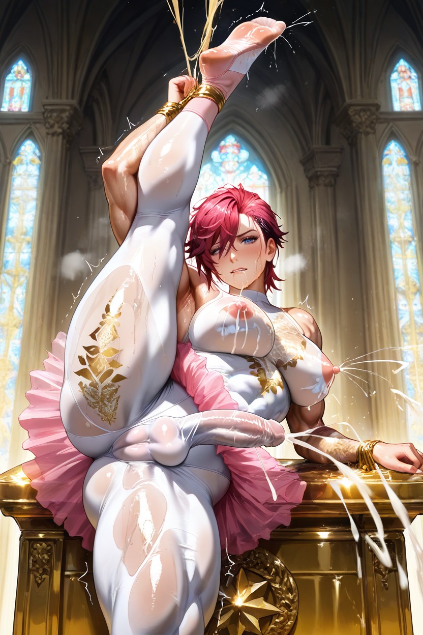 Muscular Thighs, Biting Lip, Soft Hentai AI Porn