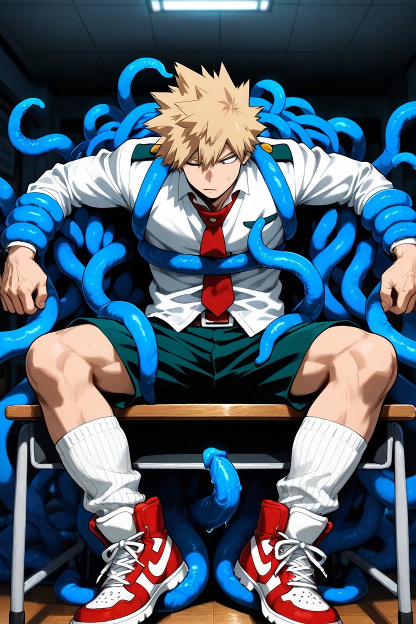 Sitting In College Desk, Messy, My Hero Academia Highs Uniform AI同性恋黄片