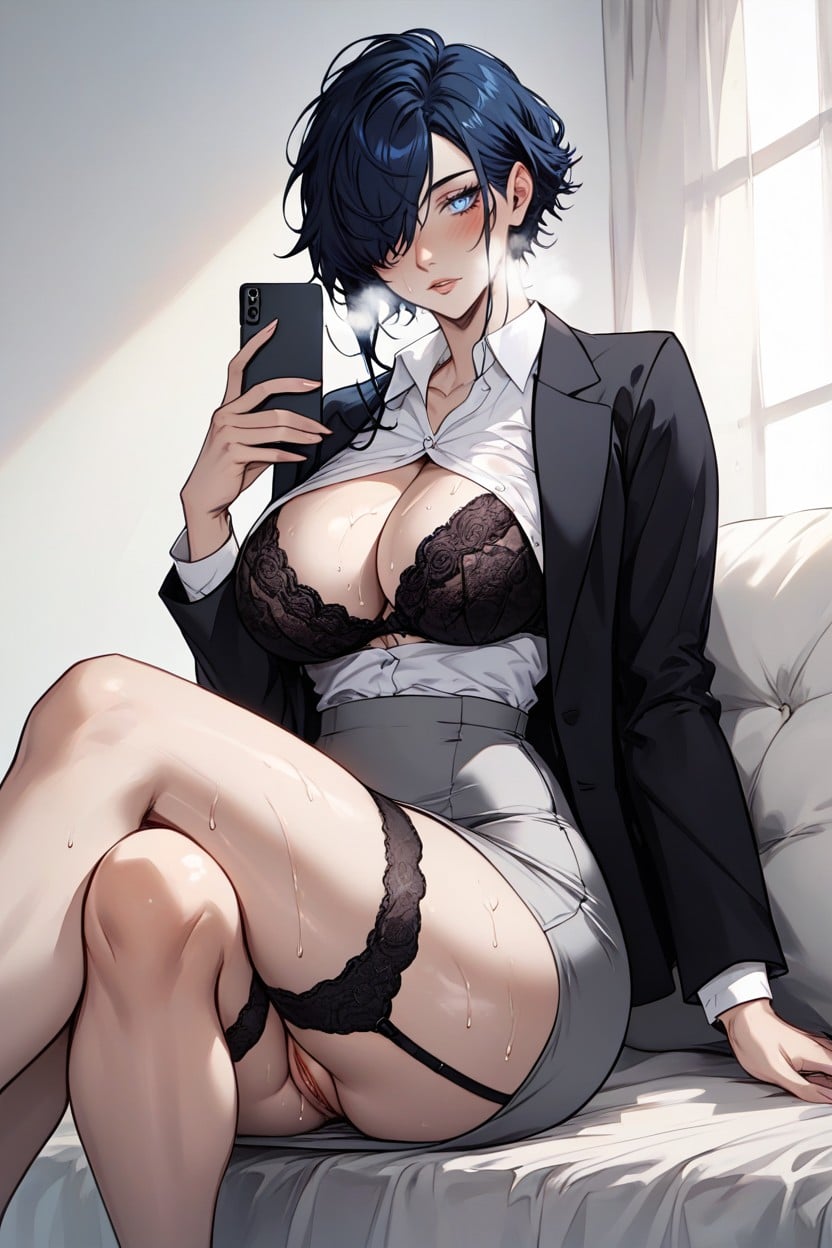 Neatly Ends, Clean Hairline, Hourglass Figure Hentai AI Porn