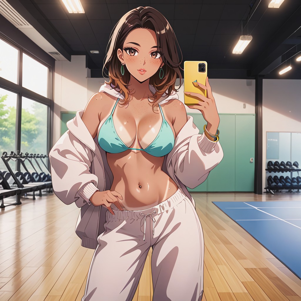 Medium Breast, Baggy Oversized Hoodie, Neutral Tones AI Porn