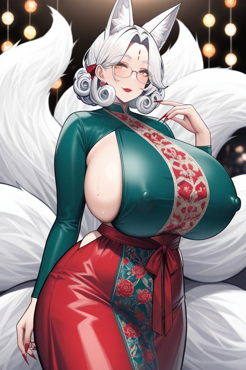 Flower Print, Cowboy Shot, Backless Dress Hentai KI Porno