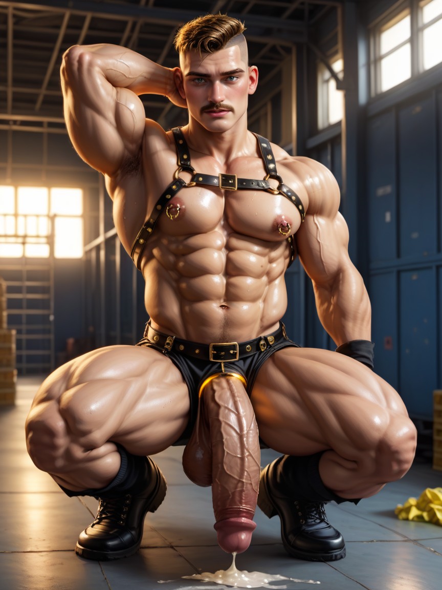 Bunda Pequena, Realistic, Músculos De Grandes Dimensões Pornografia gay com IA