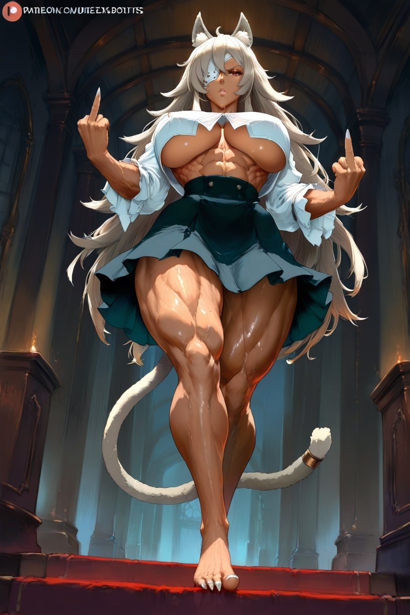 Musculosa, In A Luxurious Room, Long White Sharp Nails Hentai IA