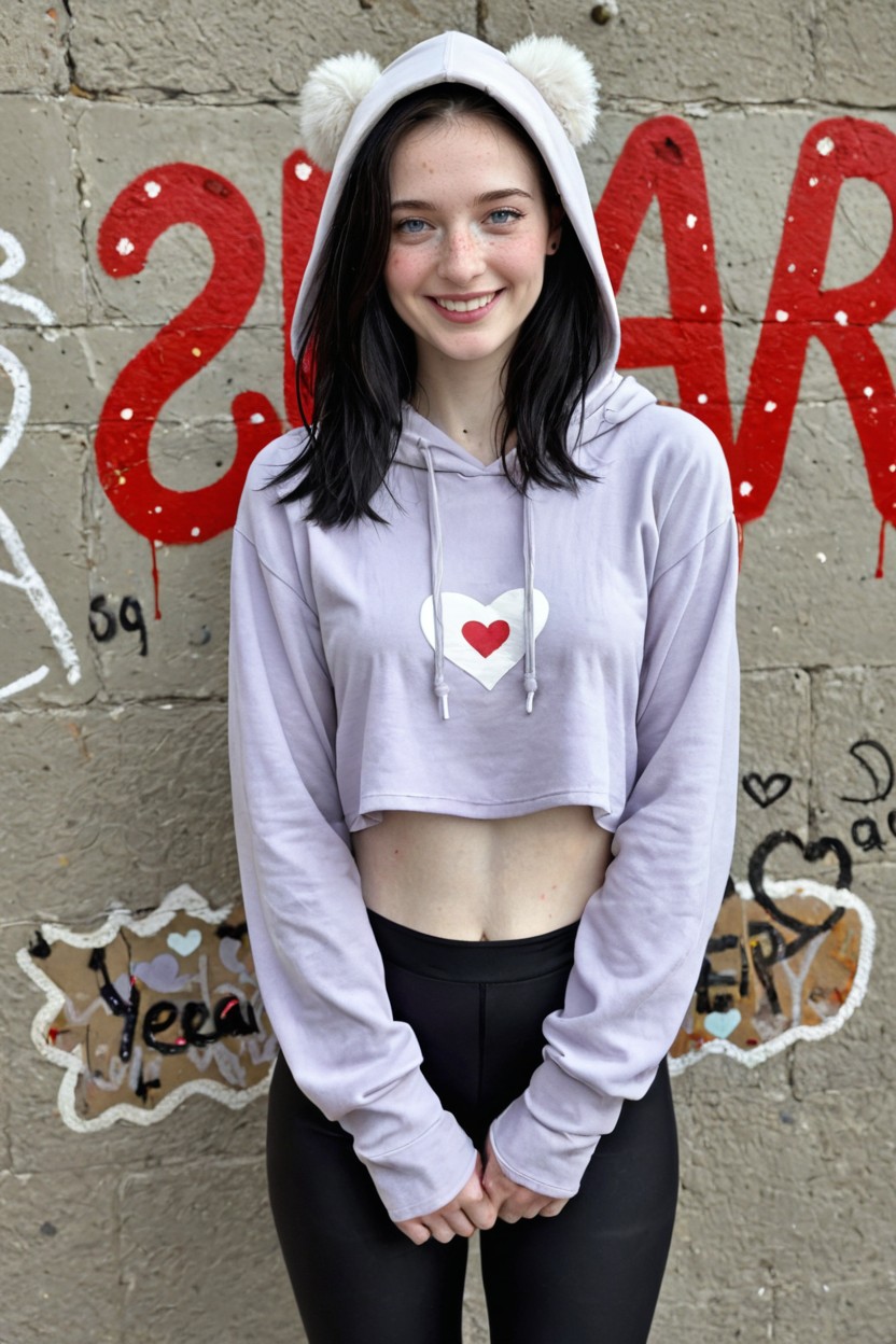 Extremely Beautiful Face, 18+, Hearts Graffiti AI 야짤