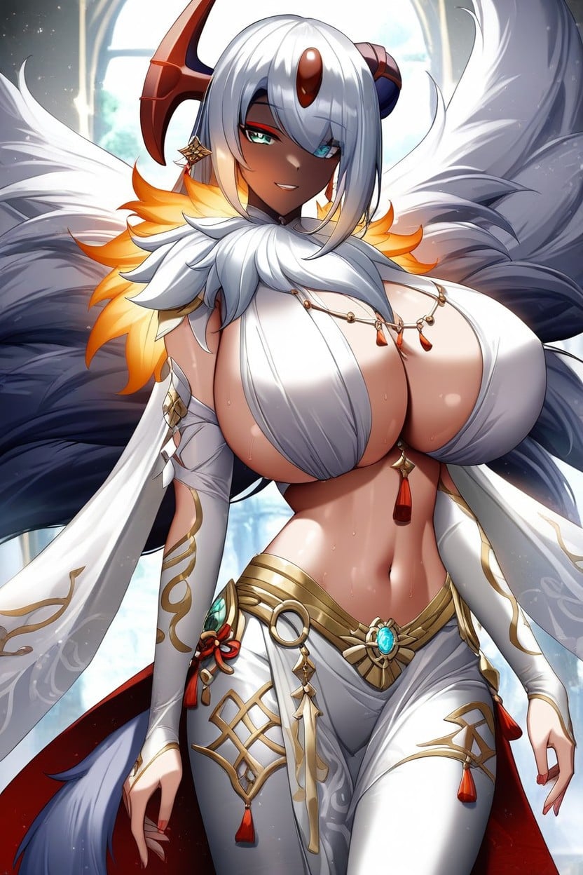 Wolf Ears And Tails, Reinforced Clothing Edges, Huge Long Fluffy Fox Ears AI Porn