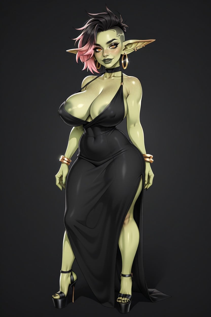 Gold Bracelets, Excessive Pussy Juice Dripping Onto Thighs, Goblin Woman AI黄漫