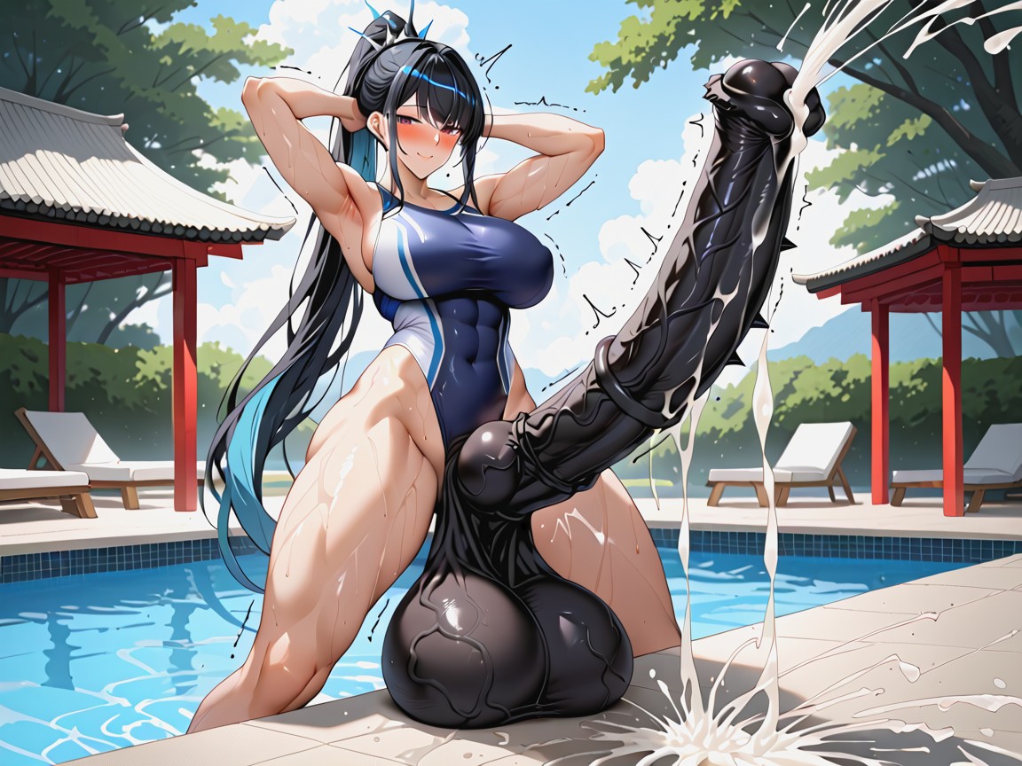 Hyper Testicles, Solo, Spiked Testicles Porno IA Asiatique