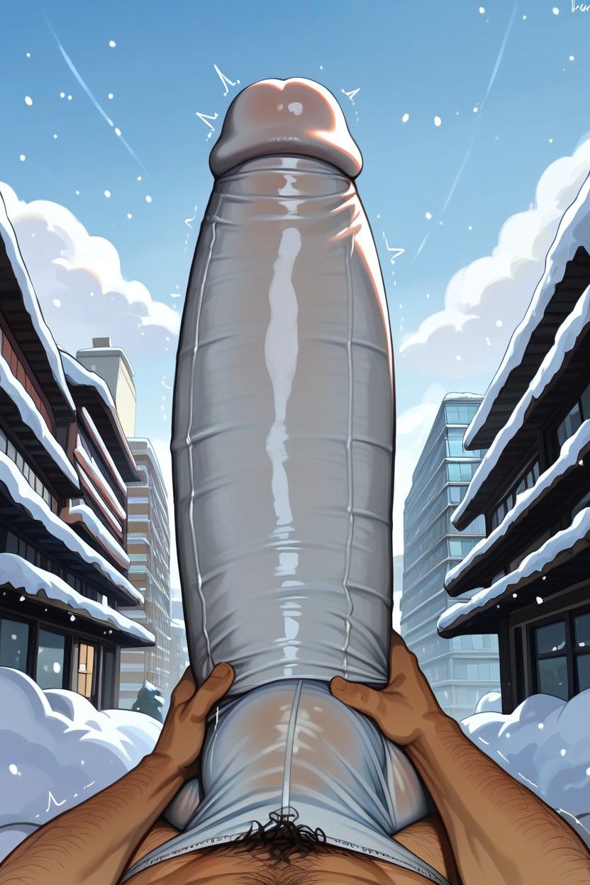 연한 파란색 머리, Hyper Bulge, Erect Cock Bulge 게이 AI 포르노