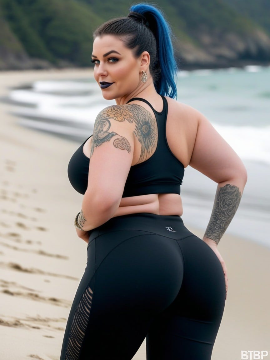 Ponytail, Massive Legs, Ssbbw AI Porn