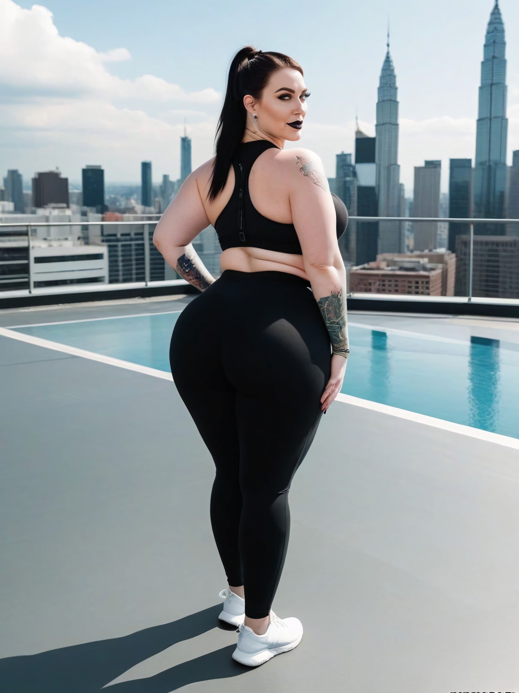 Wide Hips, Massive Legs, Pierced Navel AI Porn