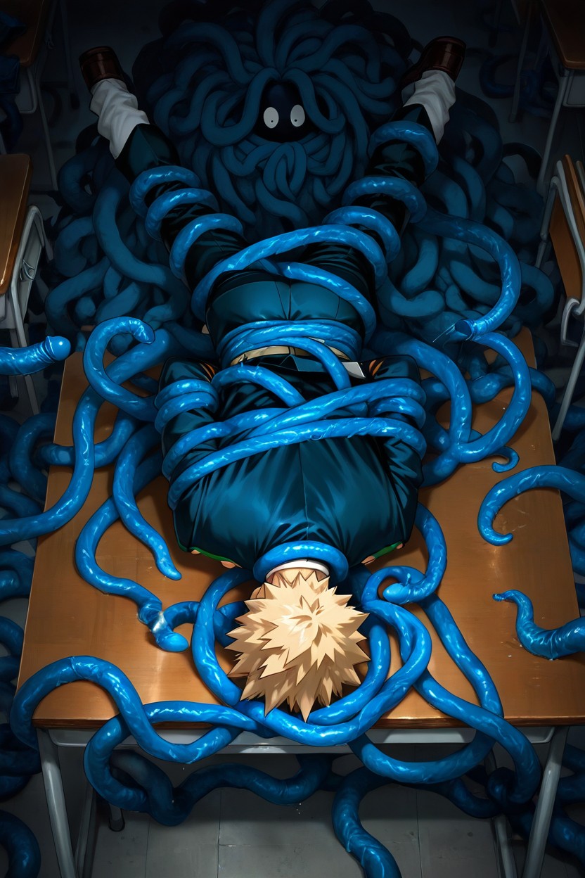 Dark, Texture, Tangrowth Tentacles Inside His Clothes AI同性戀黃片