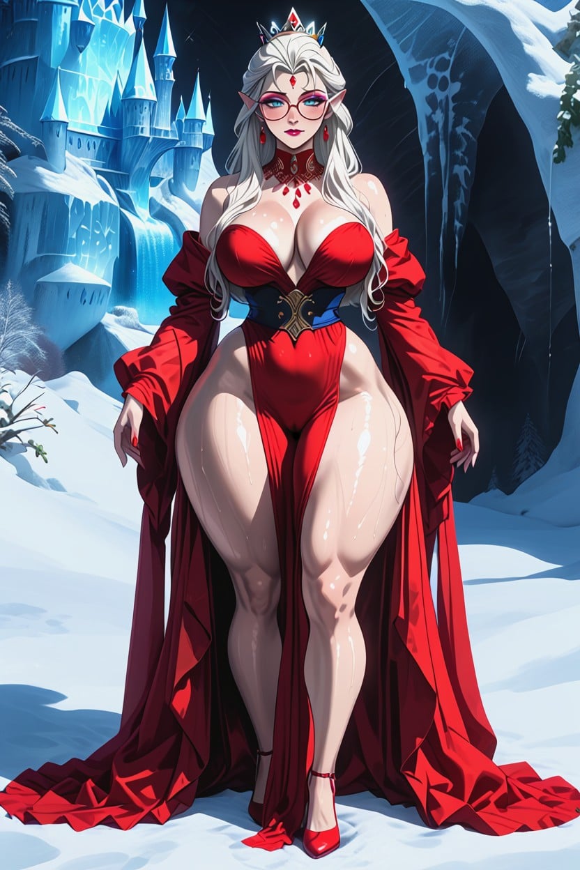 Fit, Elsa From Frozen, Exaggerated Ultra Waist AI Porn