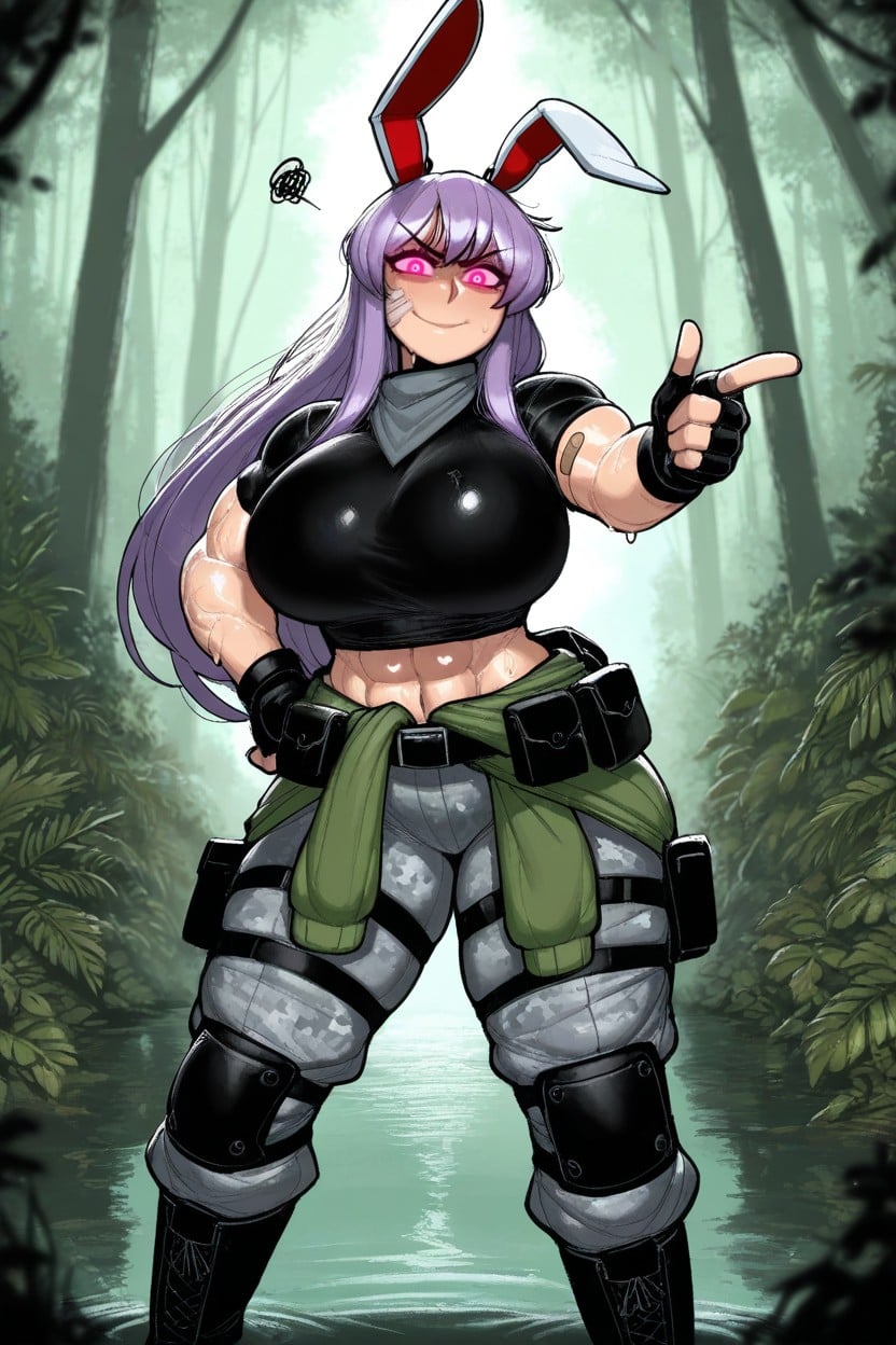 Black Gloves, Abs, Large Breast Hentai AI Porn