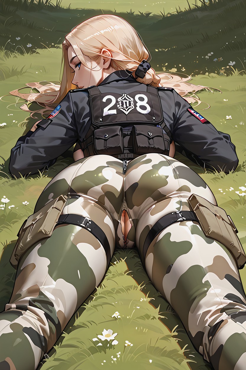 Tight Pants, Full Body, Face Down Hentai AI Porn