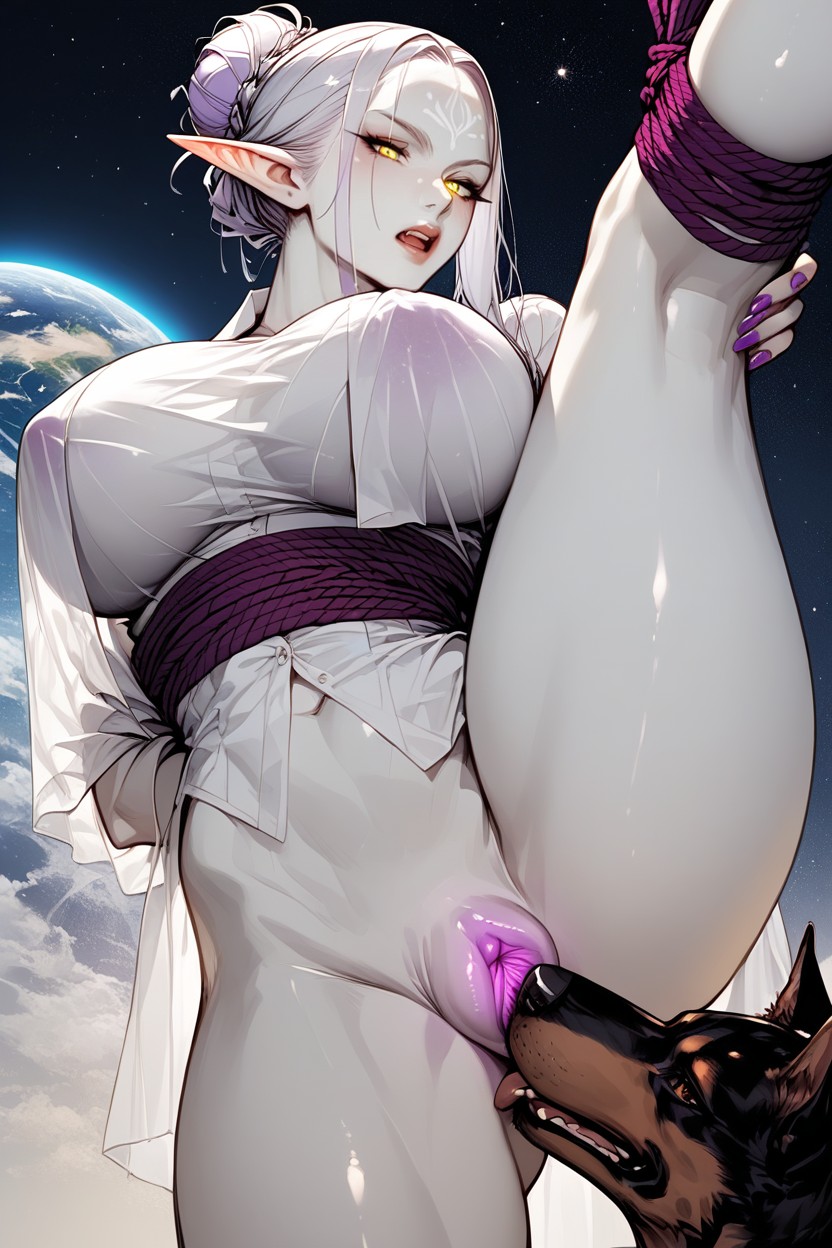 Female Elf Facial Features, Female, Alien Planet Furry AI Porn