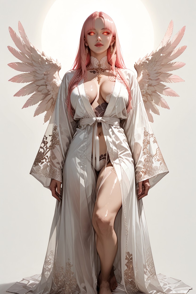 Open Clothes, Symmetrical Pose, Full Body Portrait Hentai AI Porn