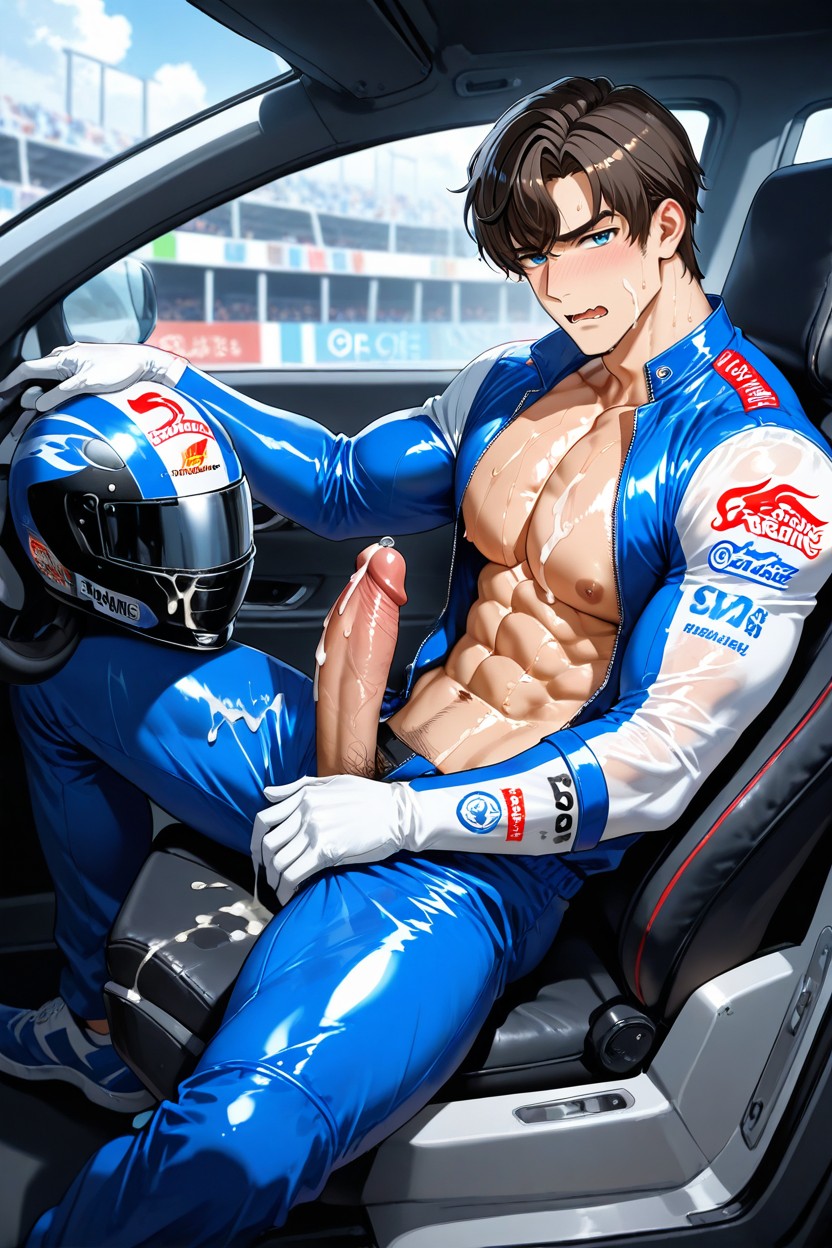 坐下雙腿分開, Man, Full Body AI同性戀黃片