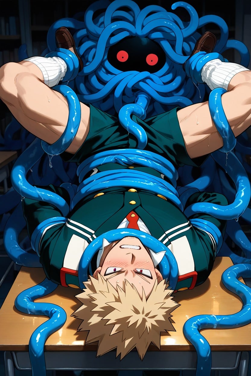 Legs Spread Out By Blue Tentacles, +, Focus On Bakugo’s Socks 게이 AI 포르노