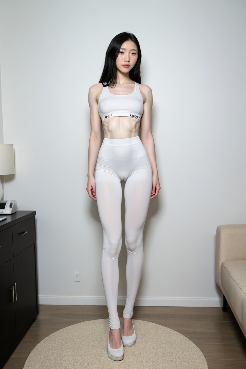 Ribs Visible, Sport Bra, Extremely Shemale AI Porn