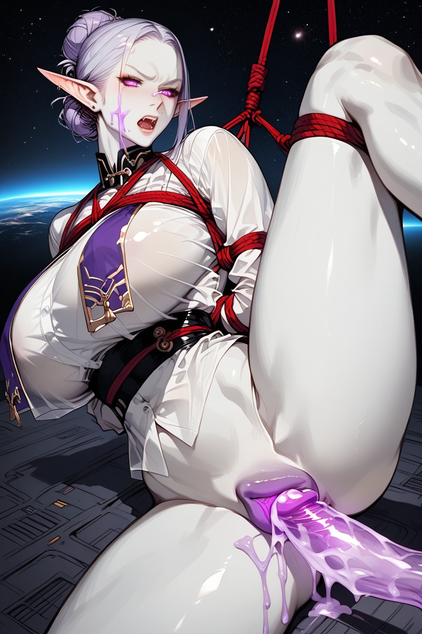 See Through Clothes, Purple Nails, Spreading Legs Furry AI Porn