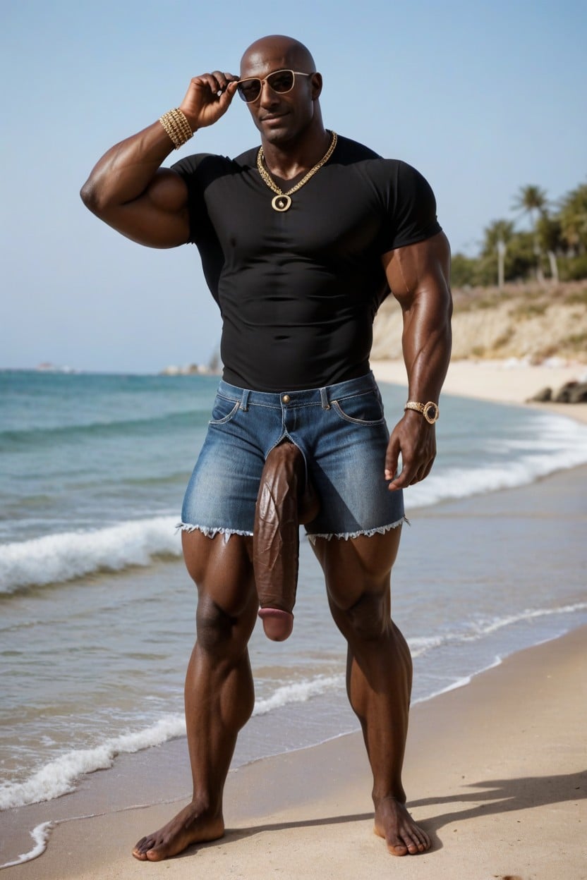 서 있기, Dark Black Skin, 손을 잡고 페니스 게이 AI 포르노